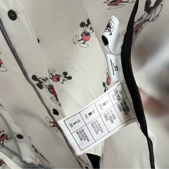 Disney Parks Mickey Mouse Rain Bomber Jacket Transparent Frosted Size Small NEW - Picture 5 of 7